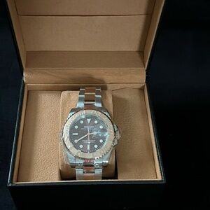 Seiko Mod Automatic Diver Watch Two Tone Rose Gold Yacht Style NH35